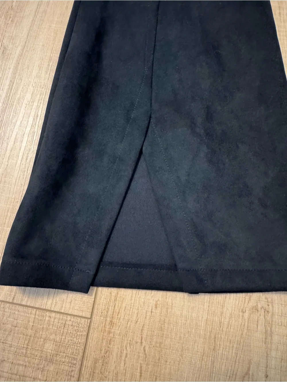 We The Free Faux Suede Flare Pants Black Slit Hem High Rise Size 31